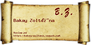 Bakay Zoltána névjegykártya